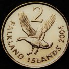 Falkland Islands 2 Pence, 2004 Gem Unc~Upland Goose~Free Shipping