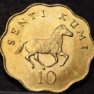 Tanzania 10 Senti, 1984 Gem Unc~Scalloped~Running ZEBRA~Last Year Ever~Free Ship