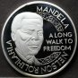 Nelson Mandela Silver Plated 45mm Proof Medallion~Long Walk To Freedom~Free Ship