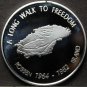 Nelson Mandela Silver Plated 45mm Proof Medallion~Long Walk To Freedom~Free Ship