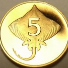 Iceland 5 Aurar, 1981 Rare Proof~Only 15,000 Minted~Sting Ray~Free Shipping