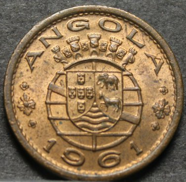Angola 50 Centavos, 1961 Unc~Scarce~Last Year Ever~Free Shipping