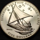 Marshall Islands 5 Dollars, 1992 Gem Unc~Tipnol~Reaching For New Horizons~Fr/Shi
