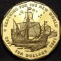 Marshall Islands 10 Dollars, 1992 Gem Unc~The Santa Maria Ship~Brass~Free Shi