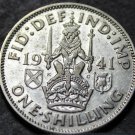 Great Britain Shilling, 1941 Silver~Scottish Crest~Free Shipping