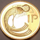 Ireland Penny, 1971 Rare Proof~50,000 Minted~Styilized Bird~Book Of Kells~Fr/Shi
