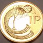 Ireland Penny, 1971 Rare Proof~50,000 Minted~Styilized Bird~Book Of Kells~Fr/Shi