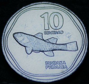 Philippines 10 Sentimos, 1990 Gem Unc~Pygmy Goby-Worlds Smallest Fish~Free Ship