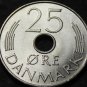 Denmark 25 Ore, 1973 Gem Unc~Mint Mark S-B~1st Year Ever~Free Shipping
