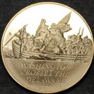 Bronze Franklin Mint Medallion~Washington Crosses The Delaware~Trenton~Free Ship