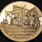 Bronze Franklin Mint Medallion~Benedict Arnolds Fleet Is Defeated~Survivors Flee