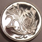 South Africa 20 Cents, 1983 Proof~Protea Flower~Only 14,000 Minted~Free Shipping