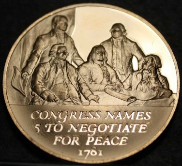 Bronze Franklin Mint Medallion~Congress Seeks Peace & Independence 1781~Free Shi