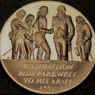 Bronze Franklin Mint Medallion~Washington Bids Farewell to Army~Revolutionary~FS