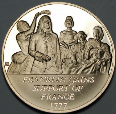 Bronze Franklin Mint Medallion~Franklin Gains Support of France~Free Shipping