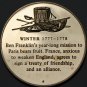Bronze Franklin Mint Medallion~Franklin Gains Support of France~Free Shipping