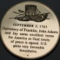 Bronze Franklin Mint Medallion~Both Sides Sign Final The Peace Treaty In Paris