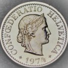 Switzerland 10 Rappen, 1974 Unc~Confoederatio Helvetica~Free Shipping