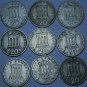 Lot Of 9 Large Greece 20 Drachmai Coins 1976-1988~Pericles~Free Shipping