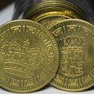 Roll (20) 27.5mm Solid Brass Royal Double Crown Medallions~Free Shipping