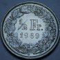 Switzerland 1/2 Franc, 1969 Gem Unc~Helvetia