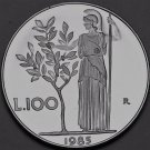Italy 100 Lire, 1985 Proof~RARE~20,000 Minted~Holding an Olive Tree~Free Ship