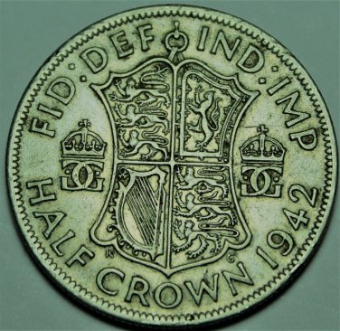 Great Britain Half Crown, 1942 Silver~George VI~Free Shipping