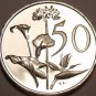 South Africa 50 Cents, 1983 RARE Proof~Only 14,000 Ever Minted~Flowers~Free Ship
