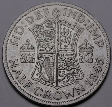 Great Britain Half Crown, 1946 Silver~George VI~Free Shipping