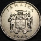 Jamaica 20 Cents, 1969 Gem Unc~Mahoe Trees~1st Year Ever~Free Shipping