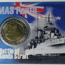 Australia Bi-Metal 5 Dollars, 2002 Gem Unc~Battle Of Sundra Strait~Houston/Perth
