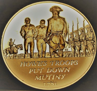Bronze Franklin Mint Medallion~Howes Troops Put Down Mutiny~Revolutionary War~FS