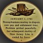 Bronze Franklin Mint Medallion~Howes Troops Put Down Mutiny~Revolutionary War~FS