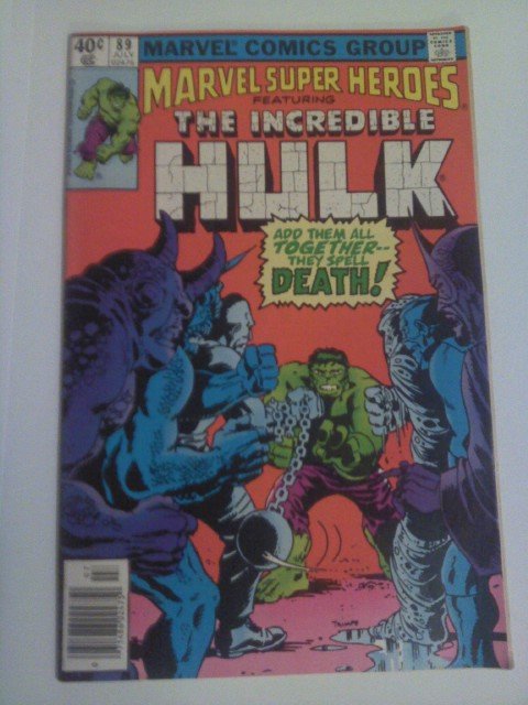 Inc. Hulk #89,Marvel Super Heroes #89 Add them all Together they Spell Death