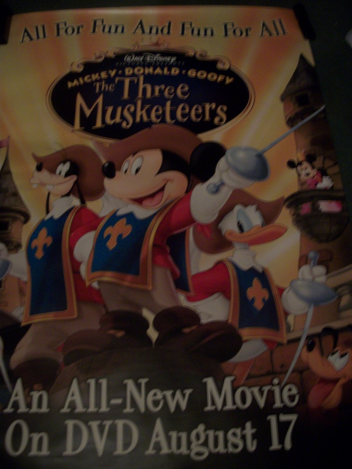 Disney'sThe Three Musketeers Mickey/Goofy/Donald Movie Poster Approx. 48 X 69