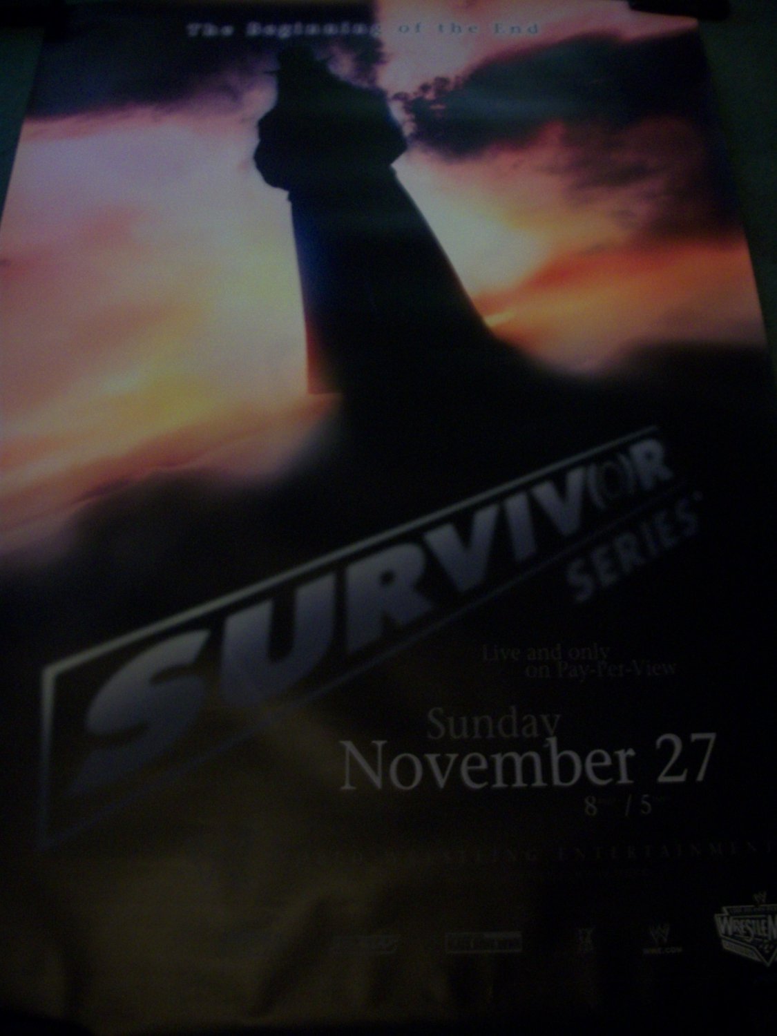 Survivor Series The beginning of the End Undertaker Poster Approx.4 feet X 5ft9