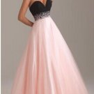 Evening maxi dress: Black with pink