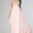 Elegant cocktail maxi pink dress