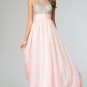 Elegant cocktail maxi pink dress