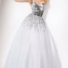 Evening maxi silver dress