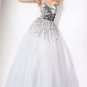 Evening maxi silver dress