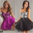Evening dress MINI: Purple or silver-black