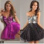 Evening dress MINI: Purple or silver-black