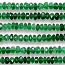 Natural Green Aventurine Faceted Rondelle Beads in 3X4MM