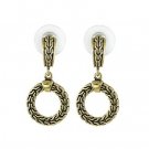 CLASSIC TREND BRAIDED GOLD HOOP POST HUGGIE EARRINGS