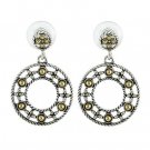 TRENDY DESIGNER SILVER & GOLD LINKED POST HOOP EARRINGS