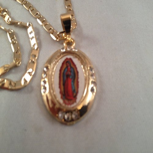  Virgen de Guadalupe Cadena Oro Our Lady of Guadalupe Gold 