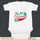 Pink Blue India MY First Christmas Romper - Personalized Custom Baby Bodysuit