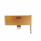 Gold 8 pin 30 AUDIO Adaptor Adapter Converter CONNECTOR for iPhone 4 to 5 5S 5C