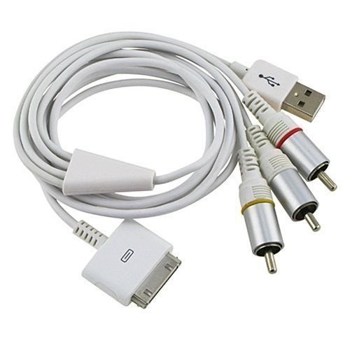 RCA Composite AV Video to TV USB Charger Cable Lead for iPad 2 3 4